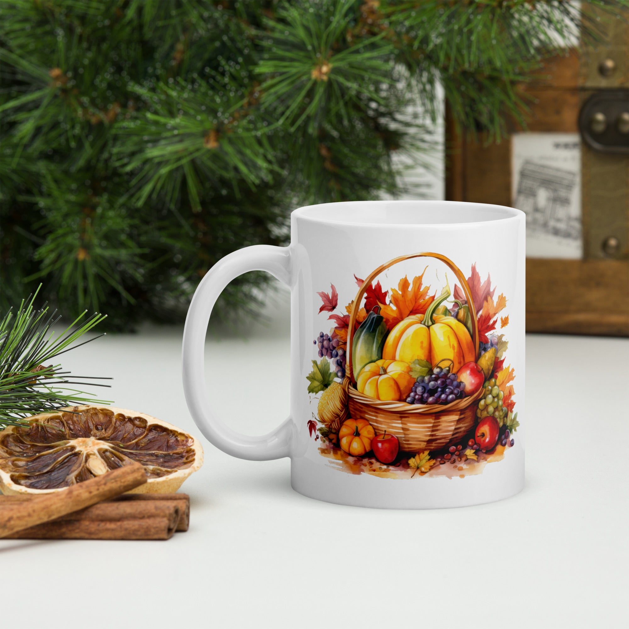 Thanksgiving basket mug