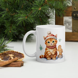 Christmas gingerbread cat mug