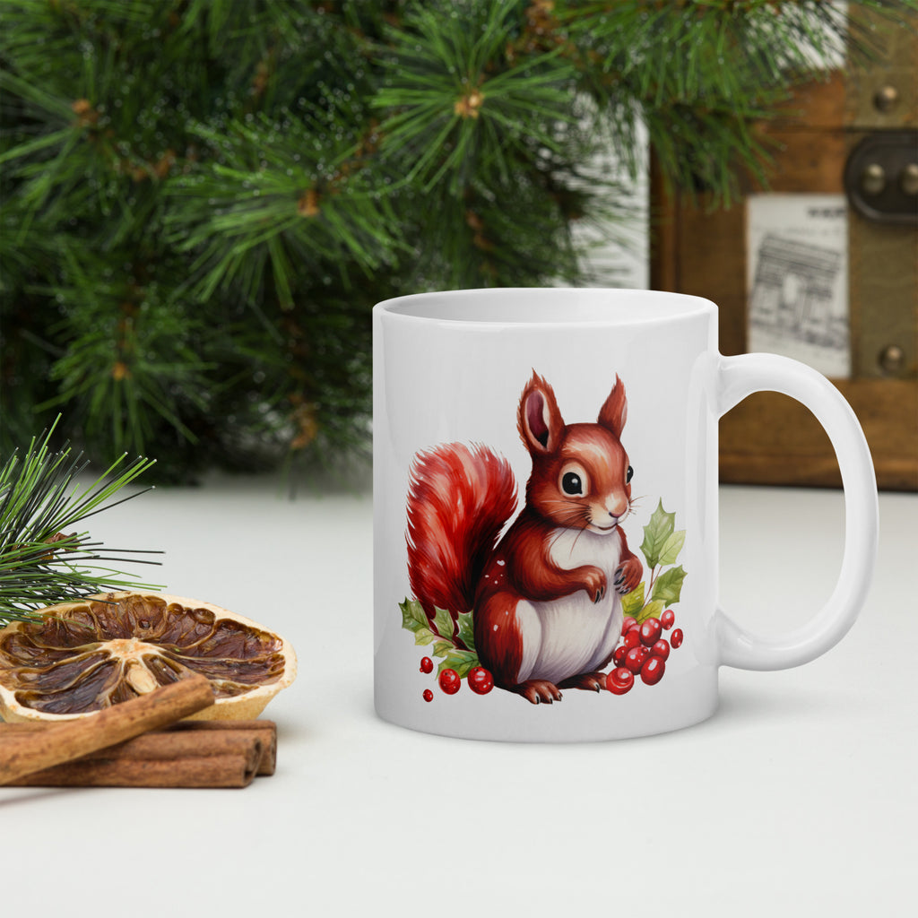 Christmas squirrel mug