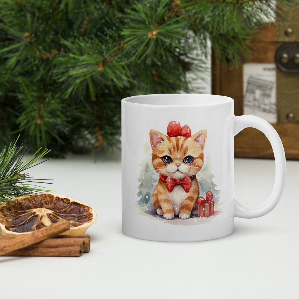 Christmas cat mug