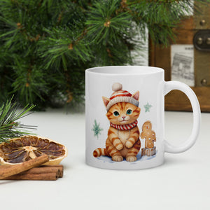 Christmas gingerbread cat mug