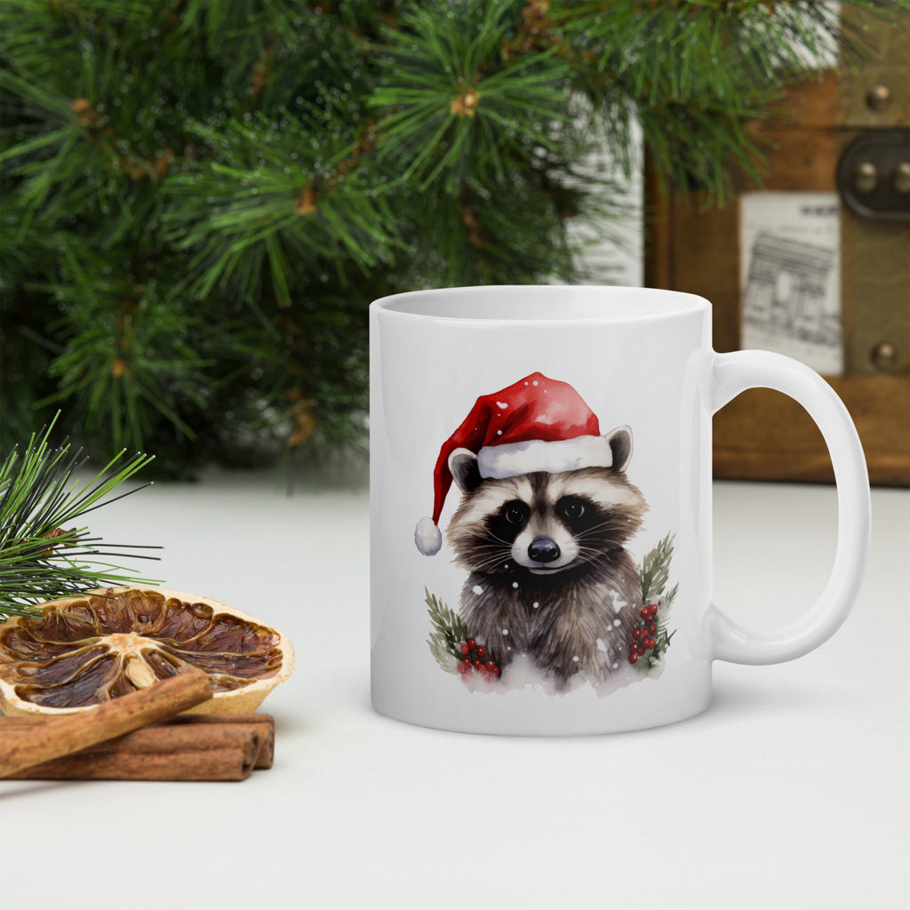Christmas raccoon 2 mug