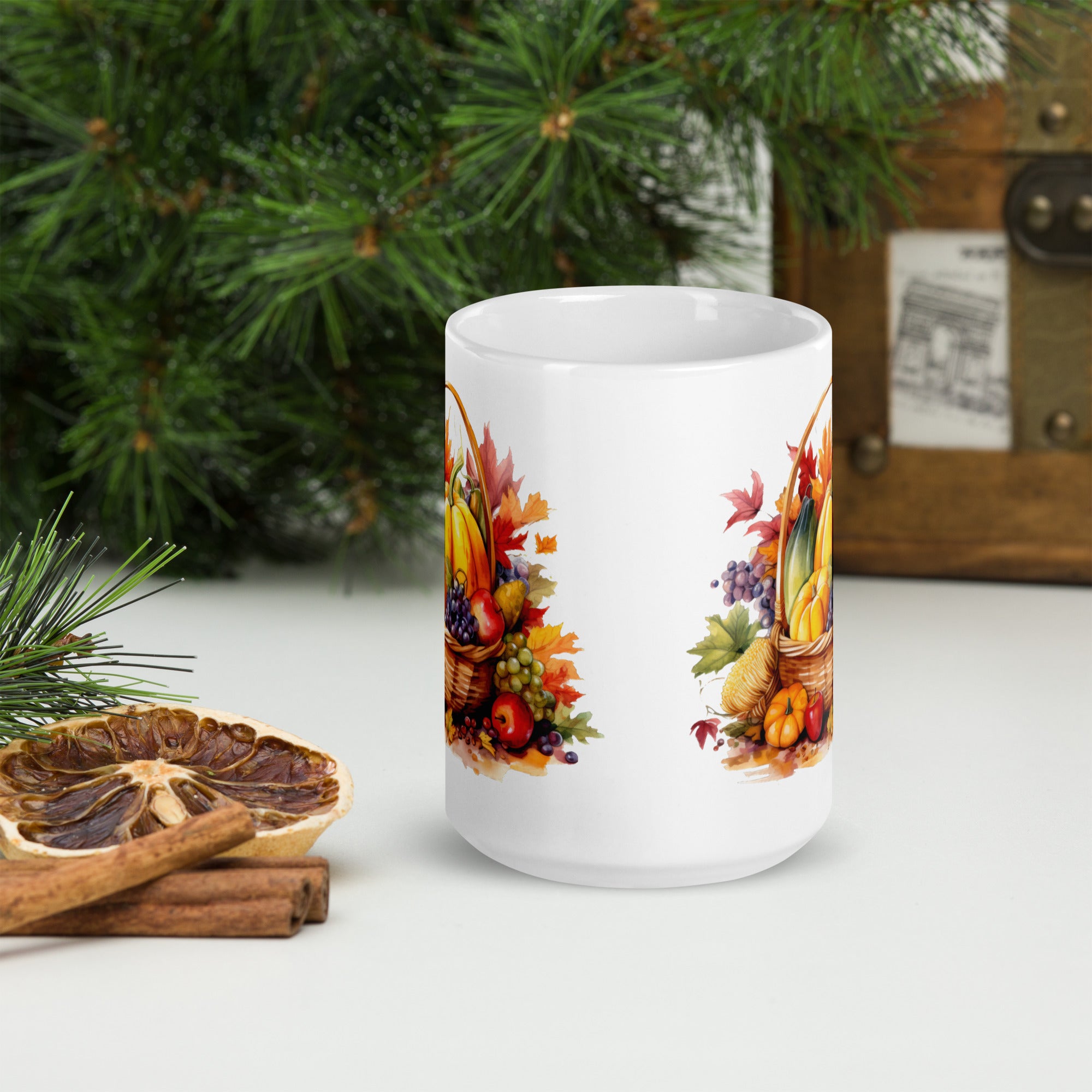 Thanksgiving basket mug