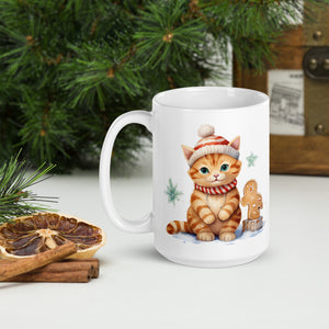 Christmas gingerbread cat mug