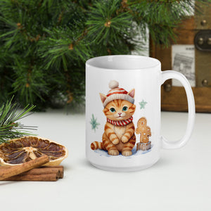 Christmas gingerbread cat mug